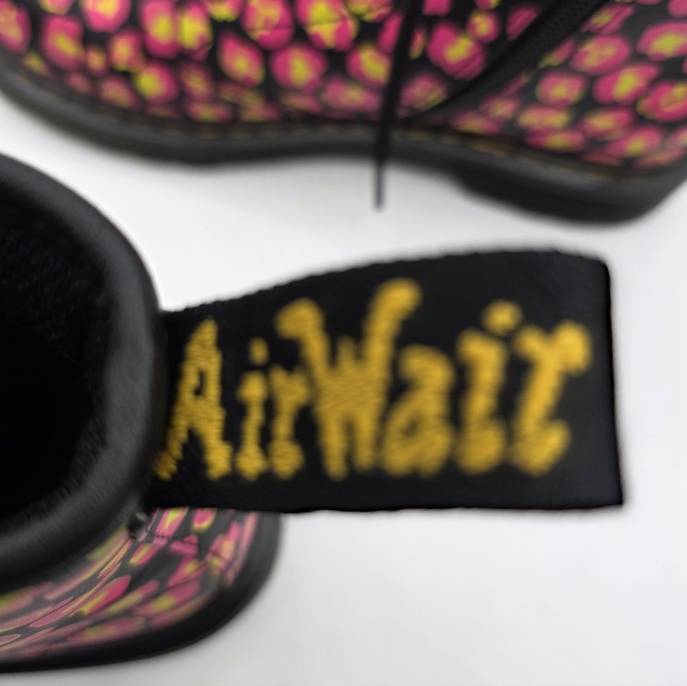 Doc Martens Kids Skull Boots Pink Yellow Kids 4US 3UK - Picture 6 of 13